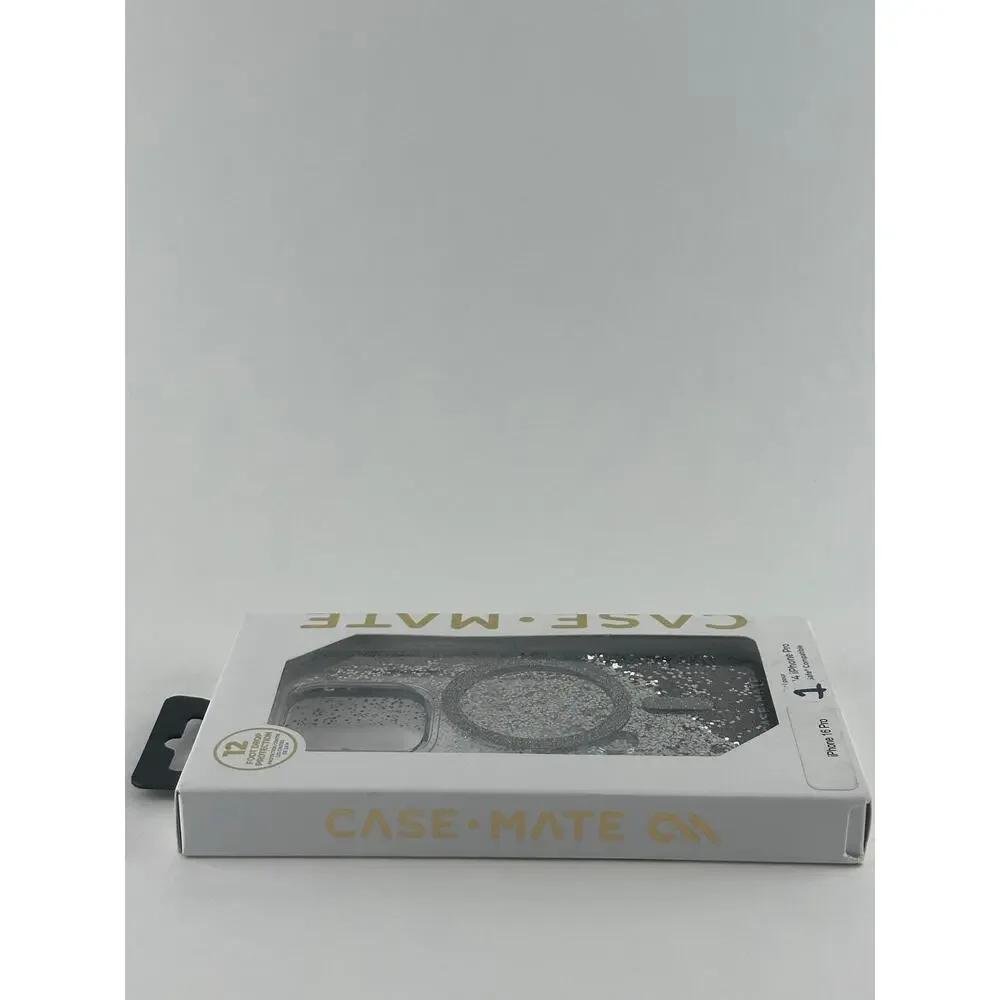 Case-Mate iPhone 16 Pro Waterfall Silver Glitter Case NWT